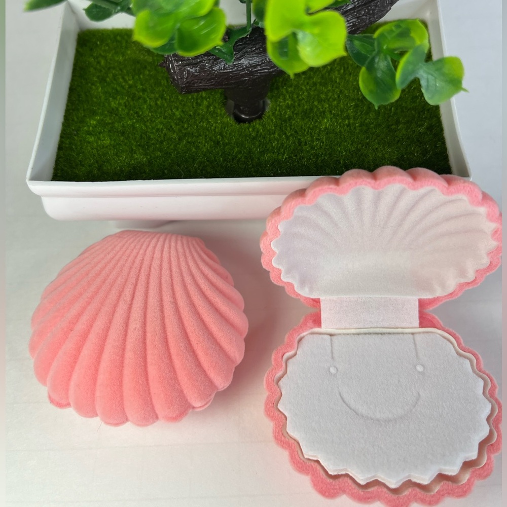 Pink Seashell Clam Jewelry Box, Storage accessories, Jewelry Holder
